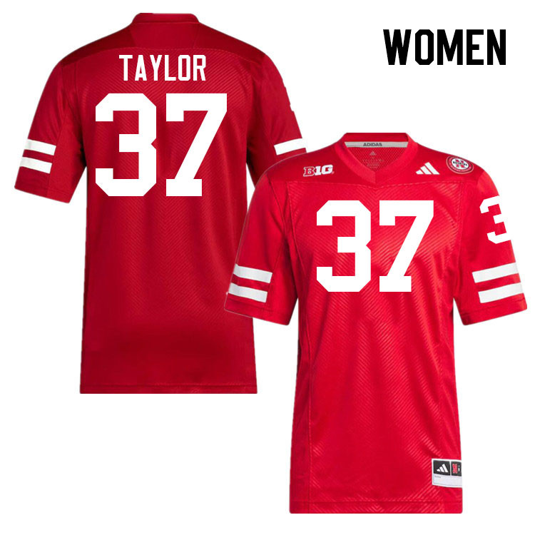 Women #37 Evan Taylor Nebraska Cornhuskers College Football Jerseys Stitched Sale-Scarlet